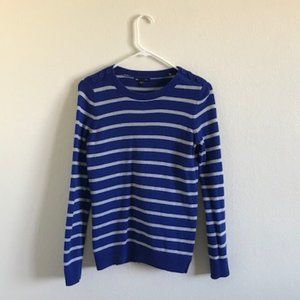 Blue & White Striped Knit Sweater